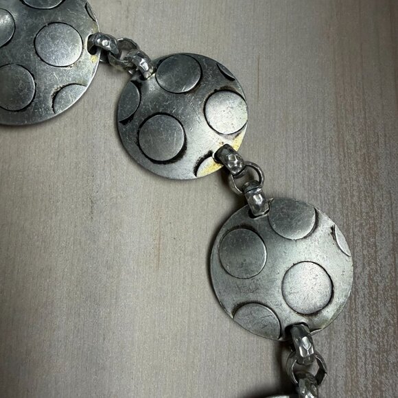 VTG 60s Silver Tone Rolo Link Disc Belt 29\